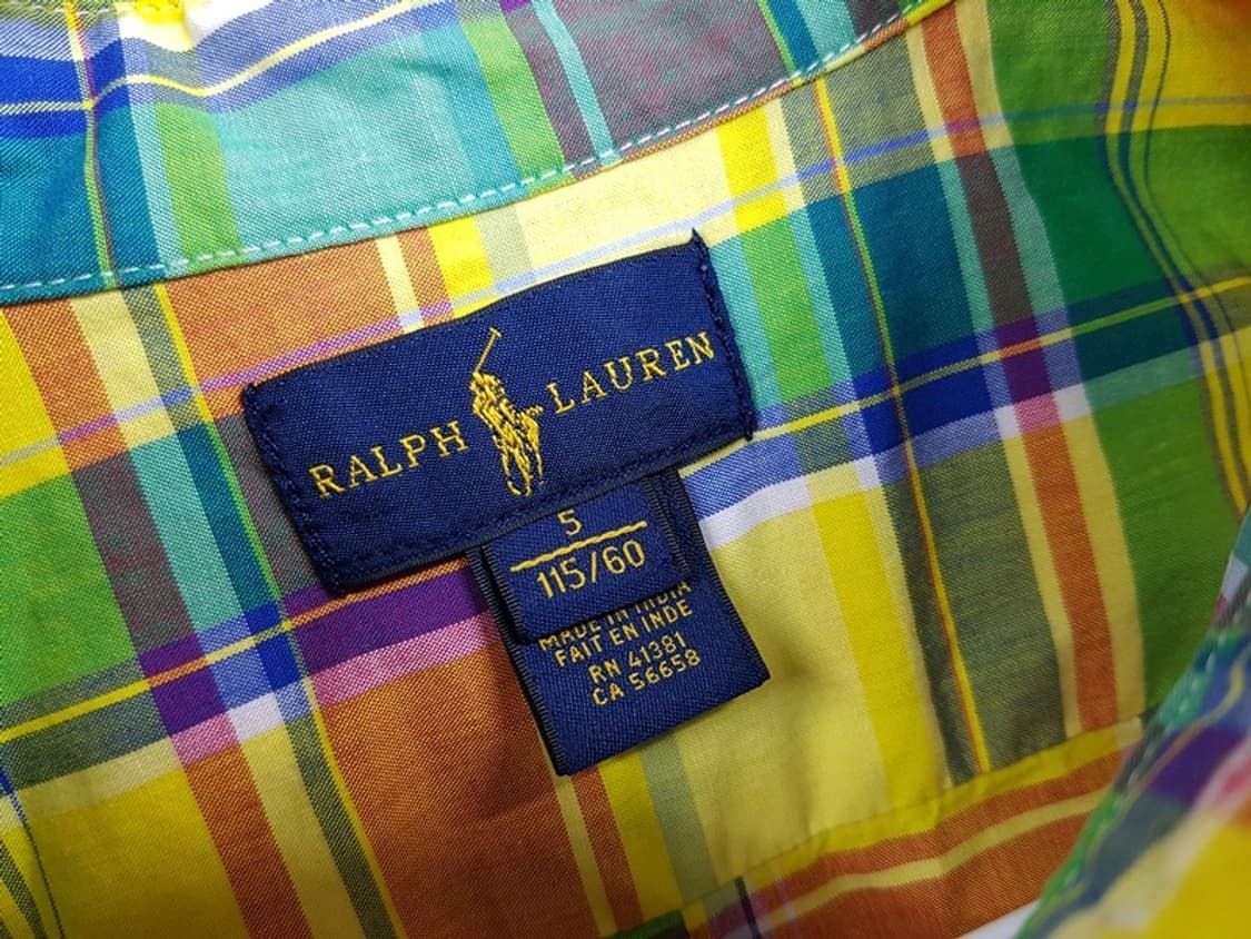 폴로 체크남방 키즈5사이즈 115/60 상품이미지3