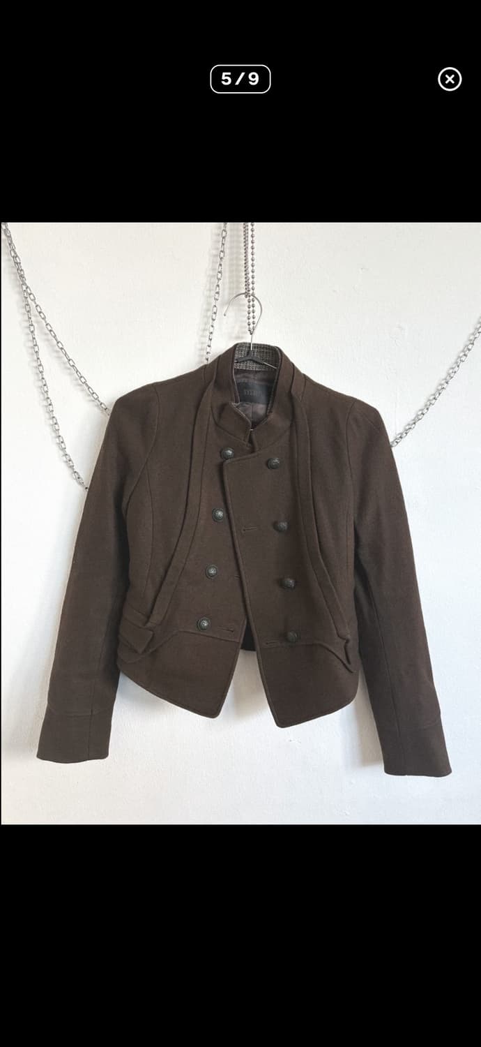 시스템 브라운 울 크롭컷 나폴레옹 자켓 상품이미지5