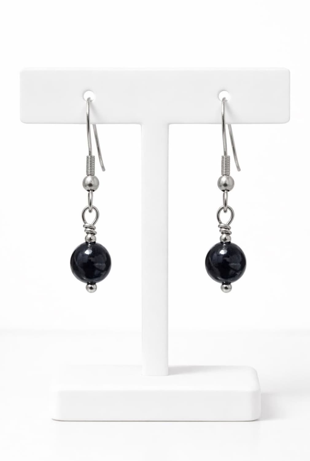 (핸드메이드) 천연석 오닉스 귀걸이 상품이미지1