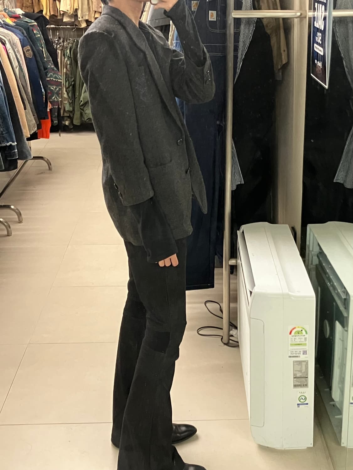 하디 에이미스 차콜 울 더블 블레이저 상품이미지8