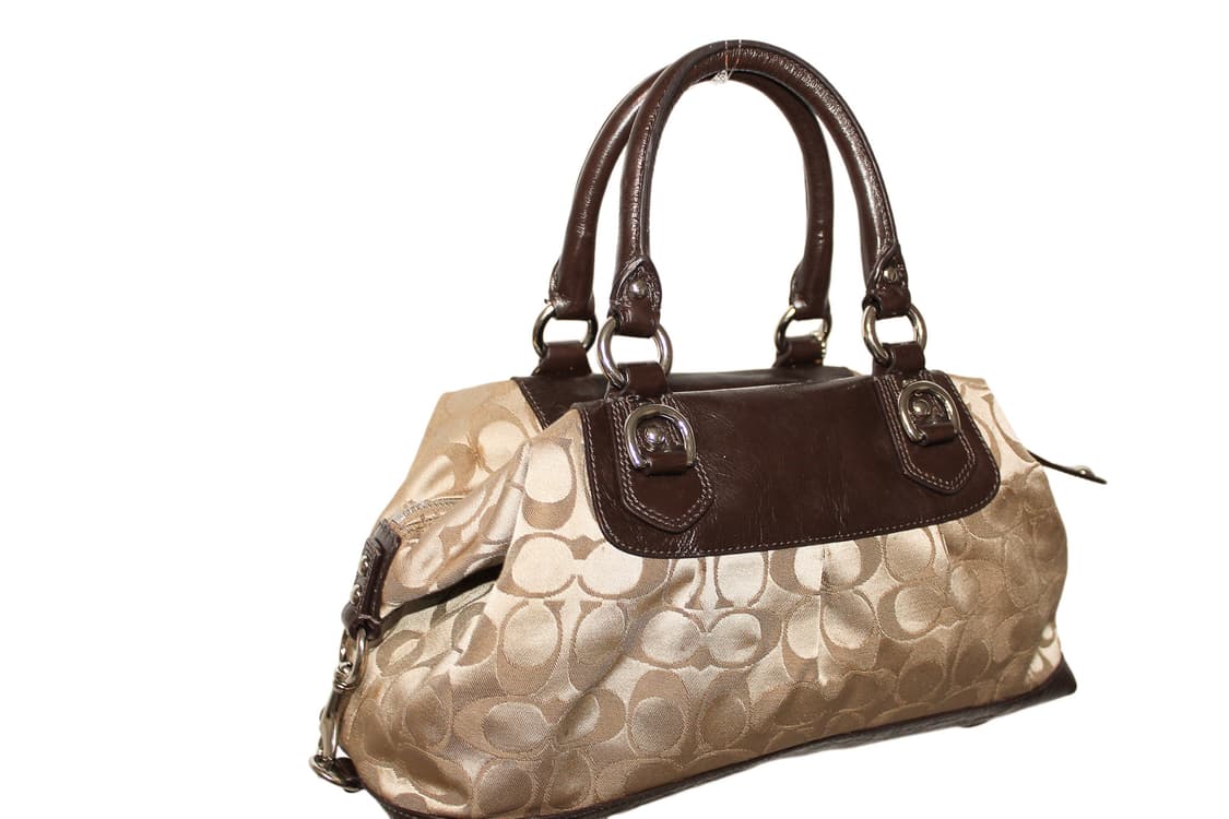 2000s COACH 코치 레더 트리밍 토트백 상품이미지2