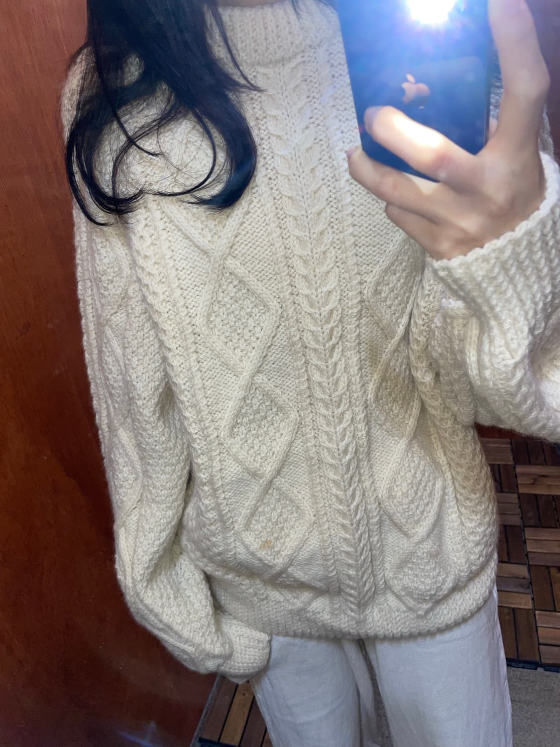 STANDUN 라운드넥 케이블 니트 상품이미지2