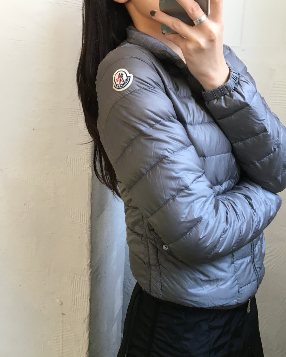 Moncler 몽클레르 란스 그레이 경량 구스다운 우먼 자켓 상품이미지4