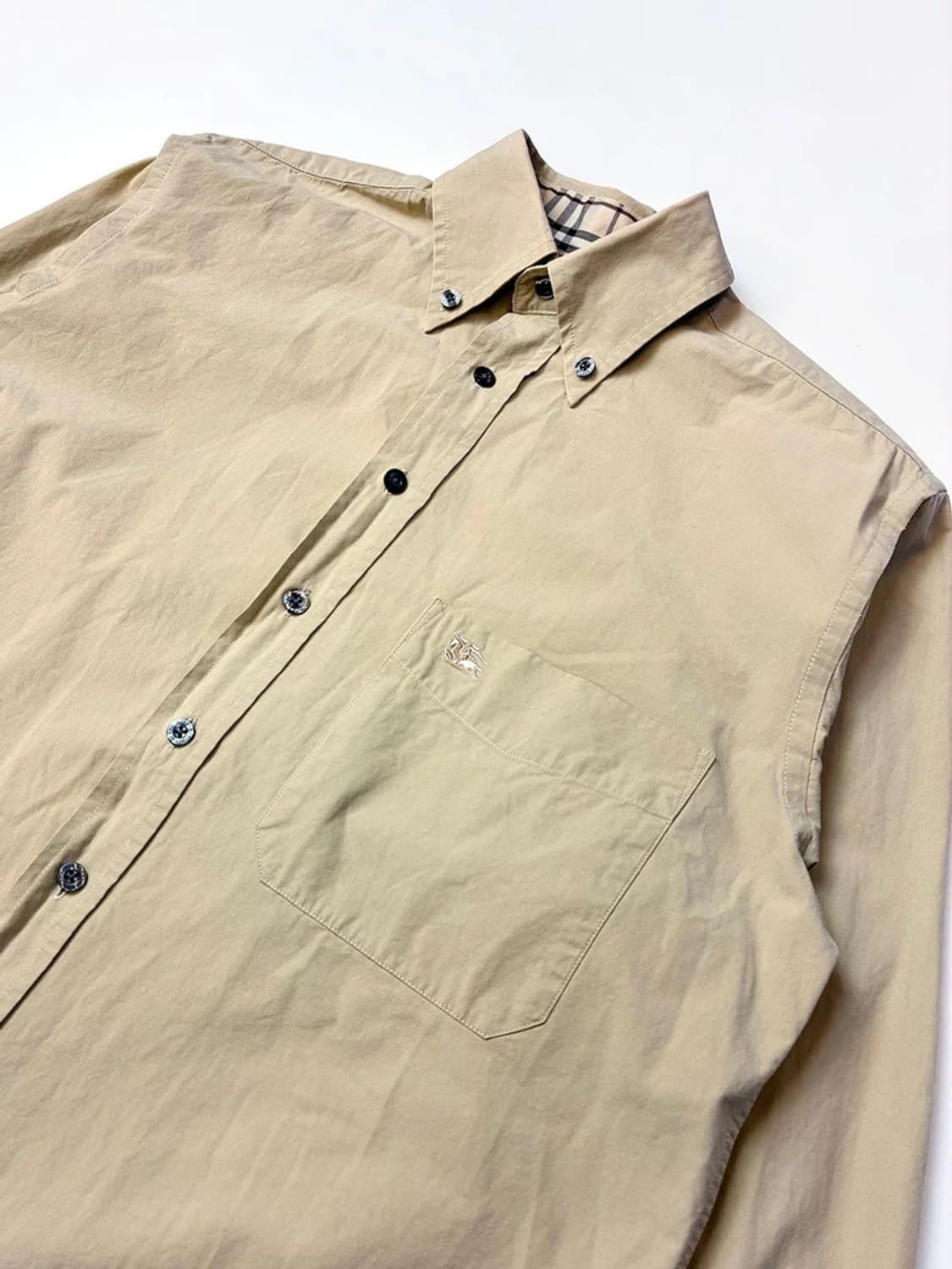 버버리 00s 옐로우베이지 기마 로고 셔츠 PN5290 상품이미지2