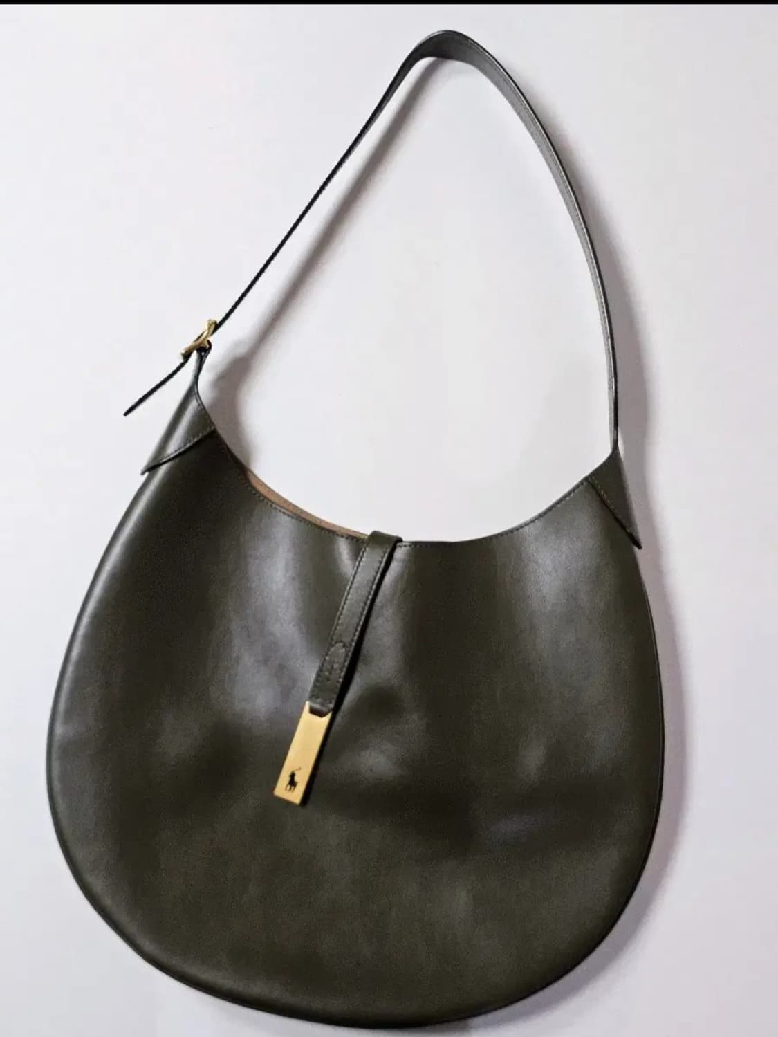 폴로 ID 레더 백 라지 카키 랄프 로렌 가방 상품이미지1