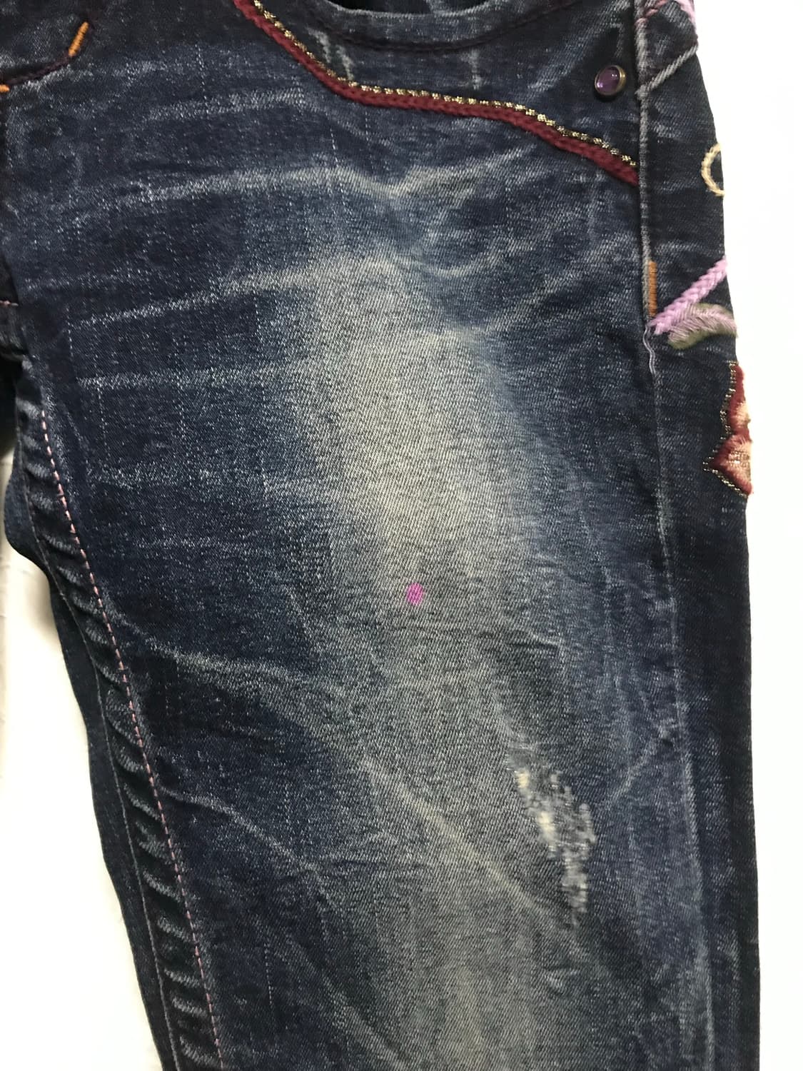 빈티지 레드페퍼 red pepper 오리엔탈 레이스 자수 데님 팬츠 상품이미지9