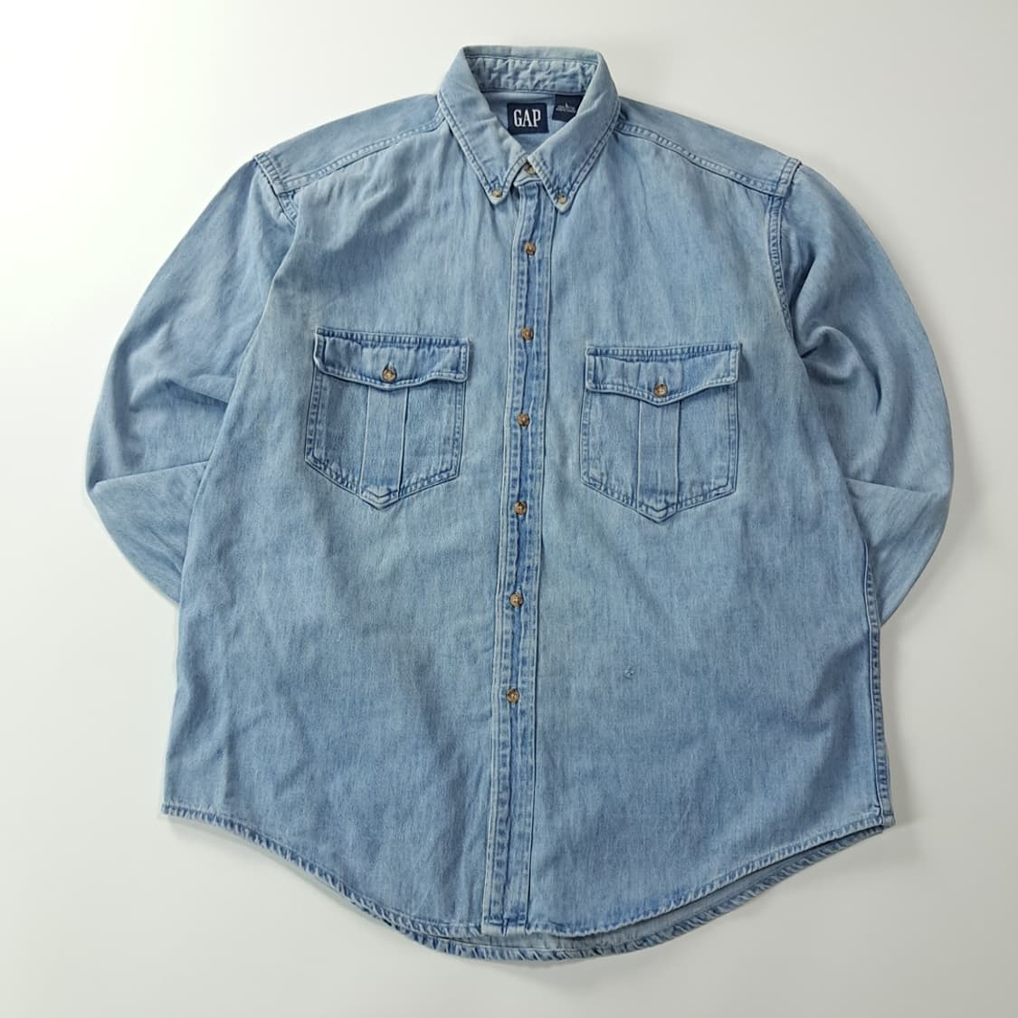 CK203 L 갭 90s 캐나다판 올드 데님 버튼다운 워크 셔츠 남방 상품이미지1
