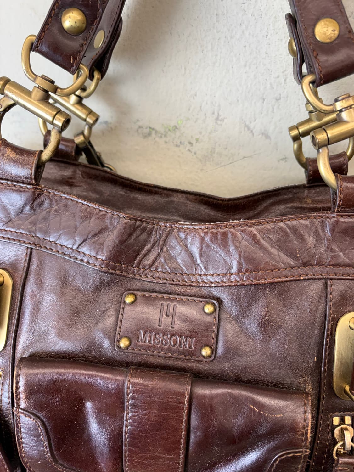 미쏘니 빈티지 웨스턴 레더 토드백 상품이미지6