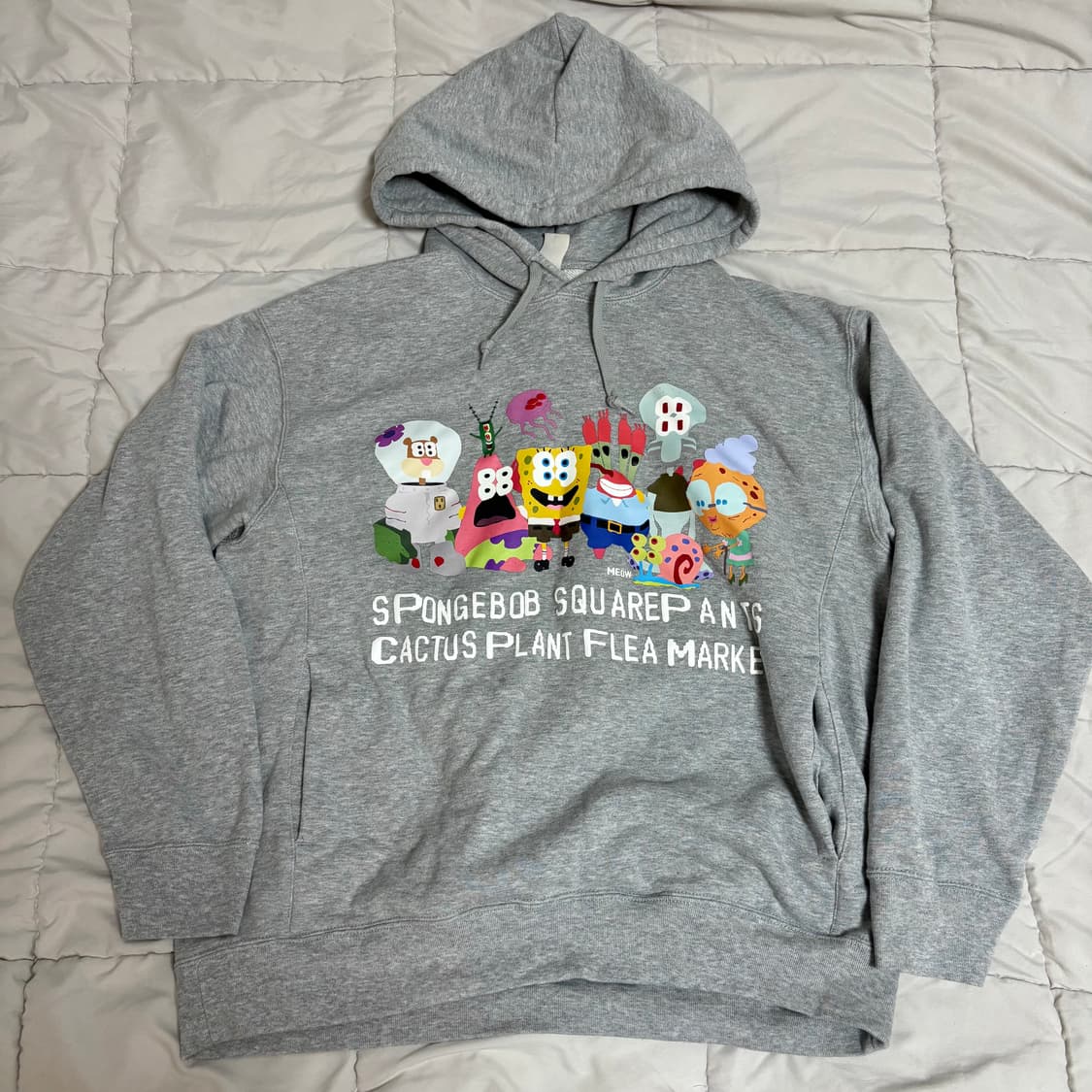 유니클로 UT CPFM 스폰지밥 후드티 그레이 L 상품이미지2