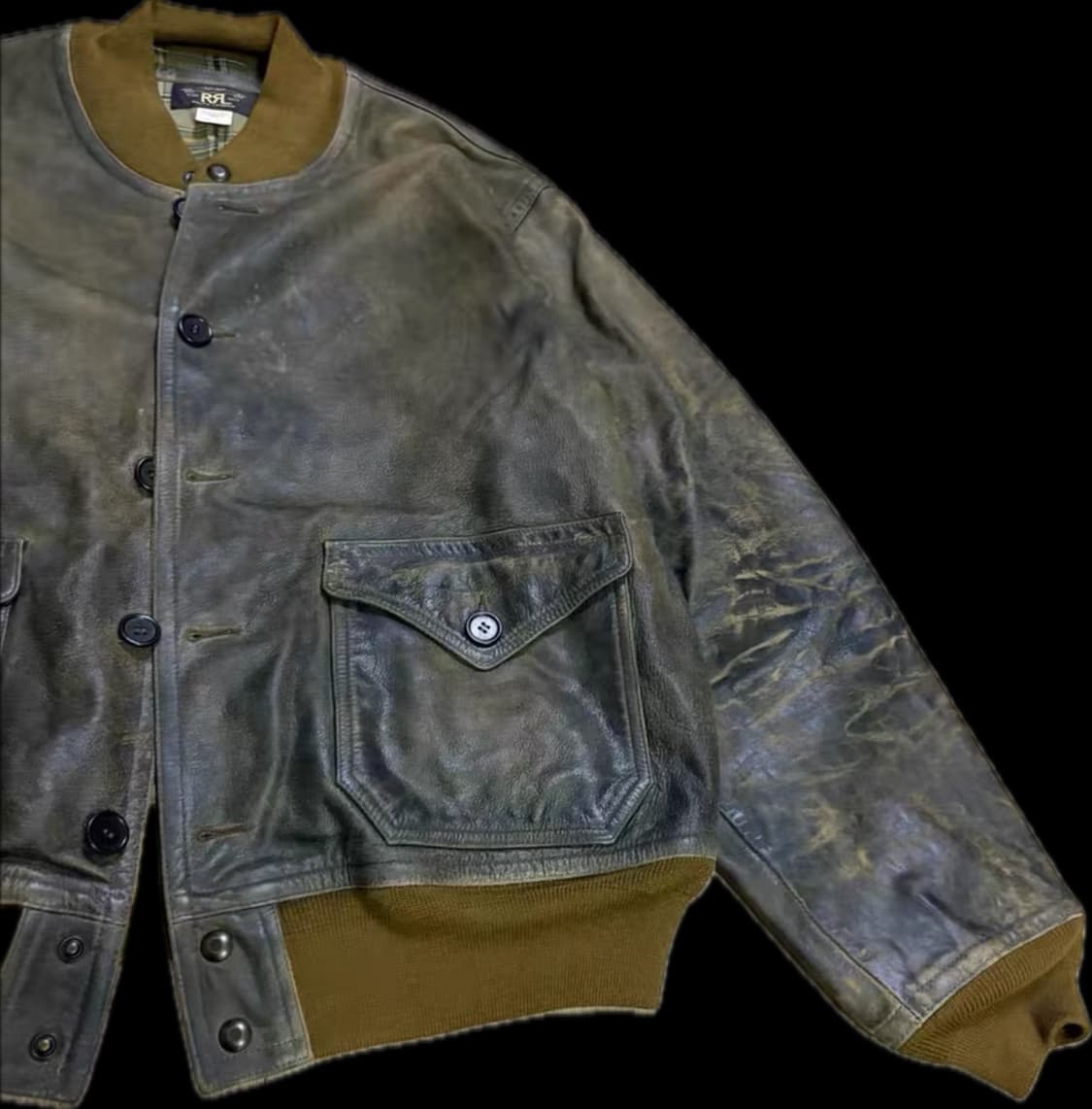 RRL 인디고 보머 레더 자켓 L 상품이미지3
