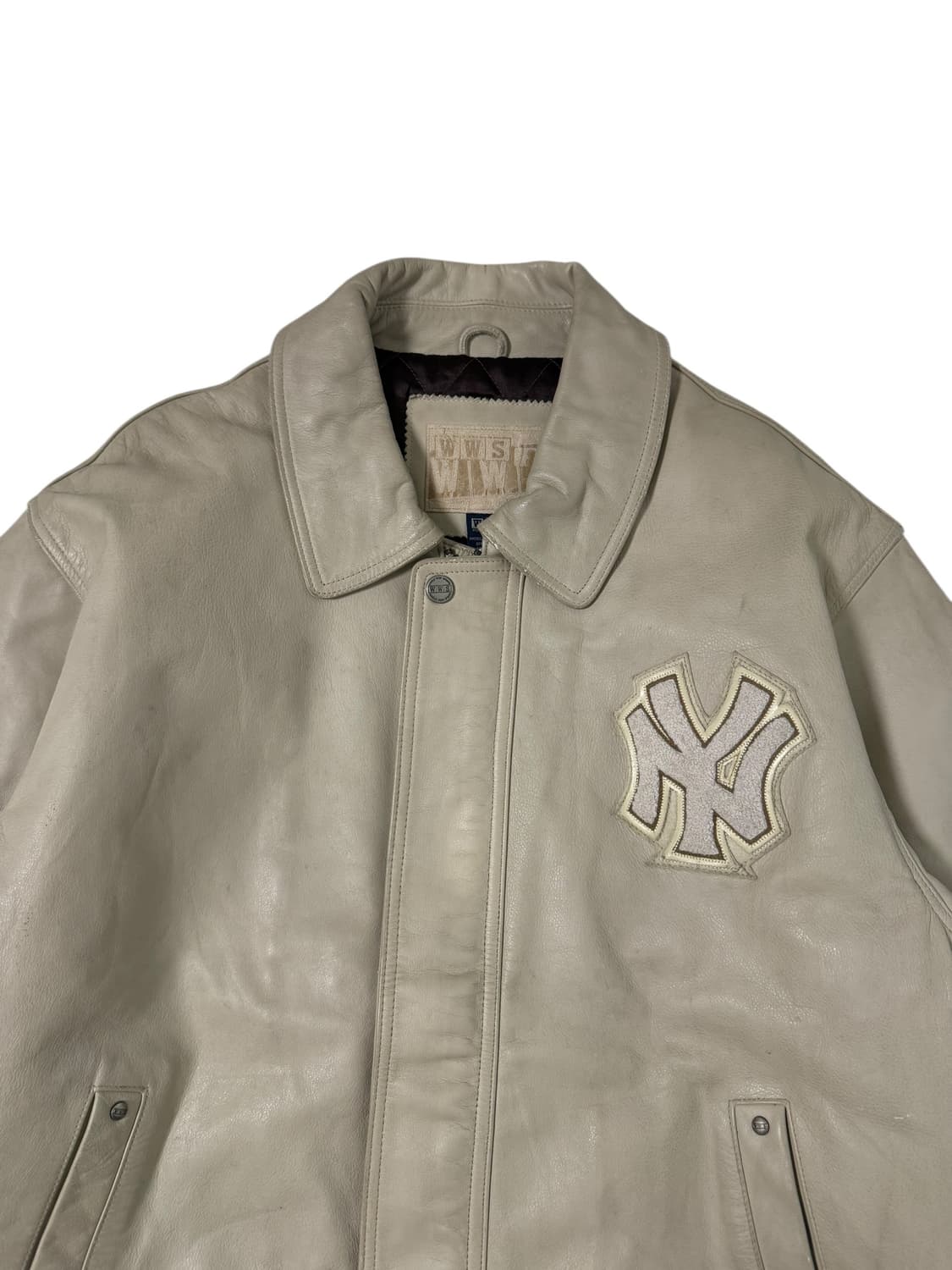 90‘s WWS 엠엘비 뉴욕 양키스 소가죽 자켓 상품이미지2