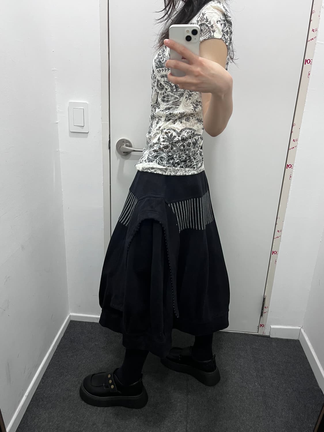 꼼데 트리콧맛 벌룬핏 스커트 치마 상품이미지2