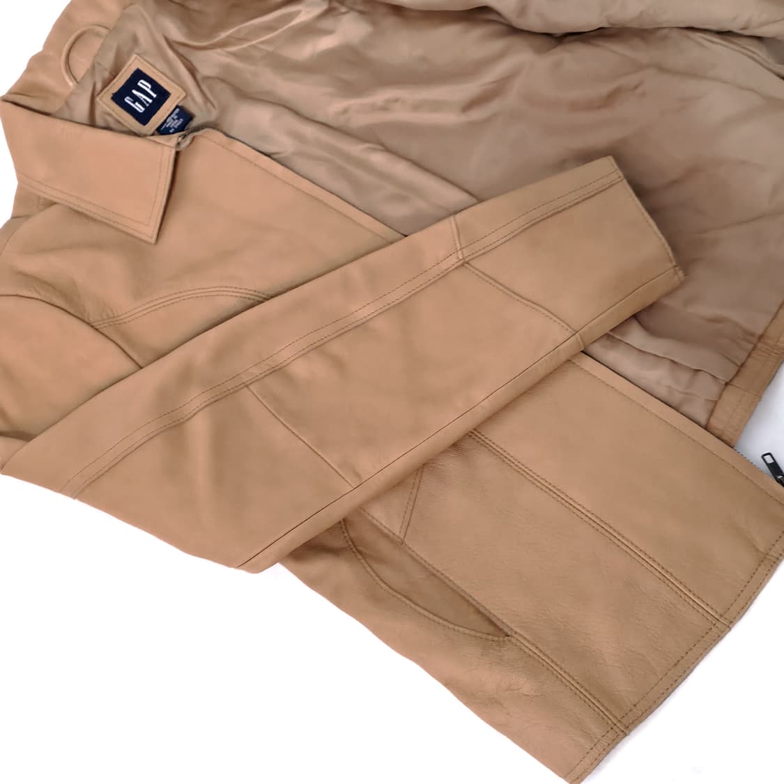 [W/M] 올드 갭 레더 자켓 카멜 상품이미지4