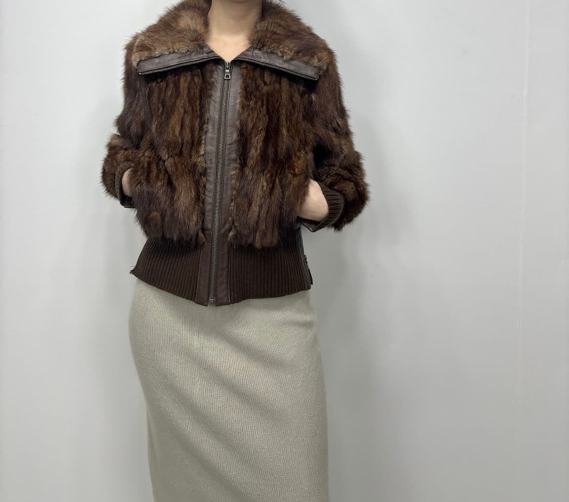 브라운 퍼&가죽자켓 상품이미지1