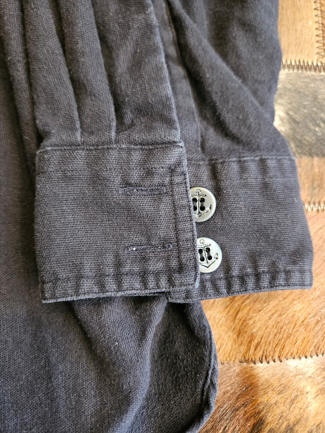 더블알엘  다크 네이비 코튼 풀오버 셔츠  상품이미지4