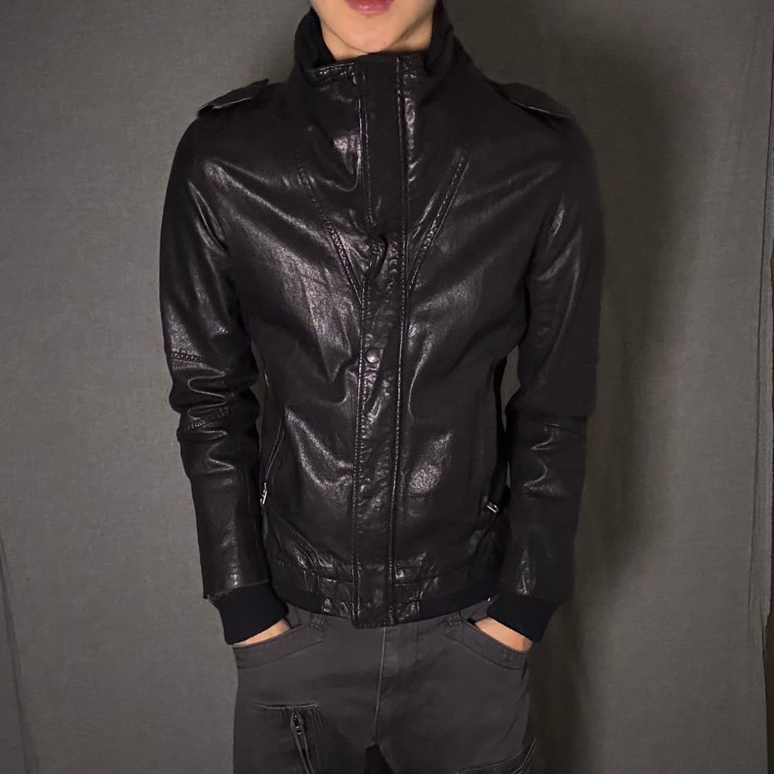 하이넥 시보리 양가죽 자켓 상품이미지7