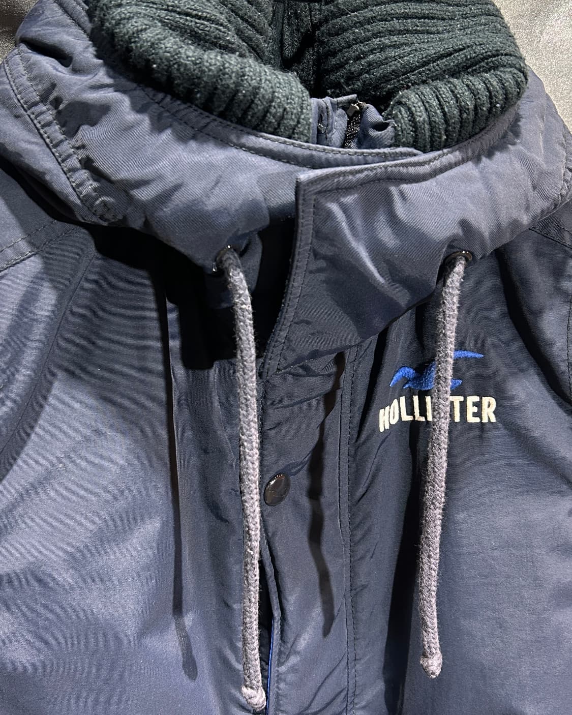 S 홀리스터 네이비 후드 패디드 자켓 상품이미지4