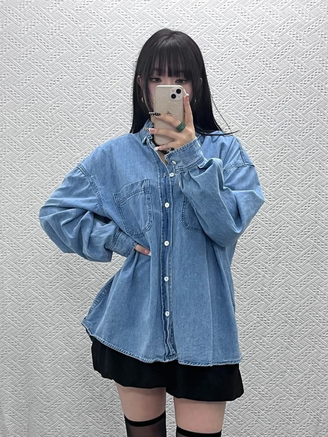 오션 퍼시픽 빈티지 컨트리 레트로 버튼 데님 셔츠 M C10385 상품이미지1