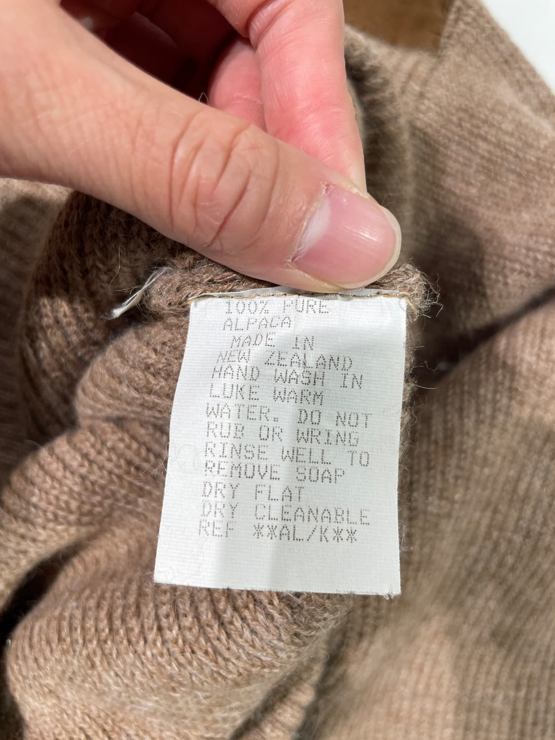 빈티지 브라운 퓨어 알파카 크루넥 패치 스웨터 상품이미지8