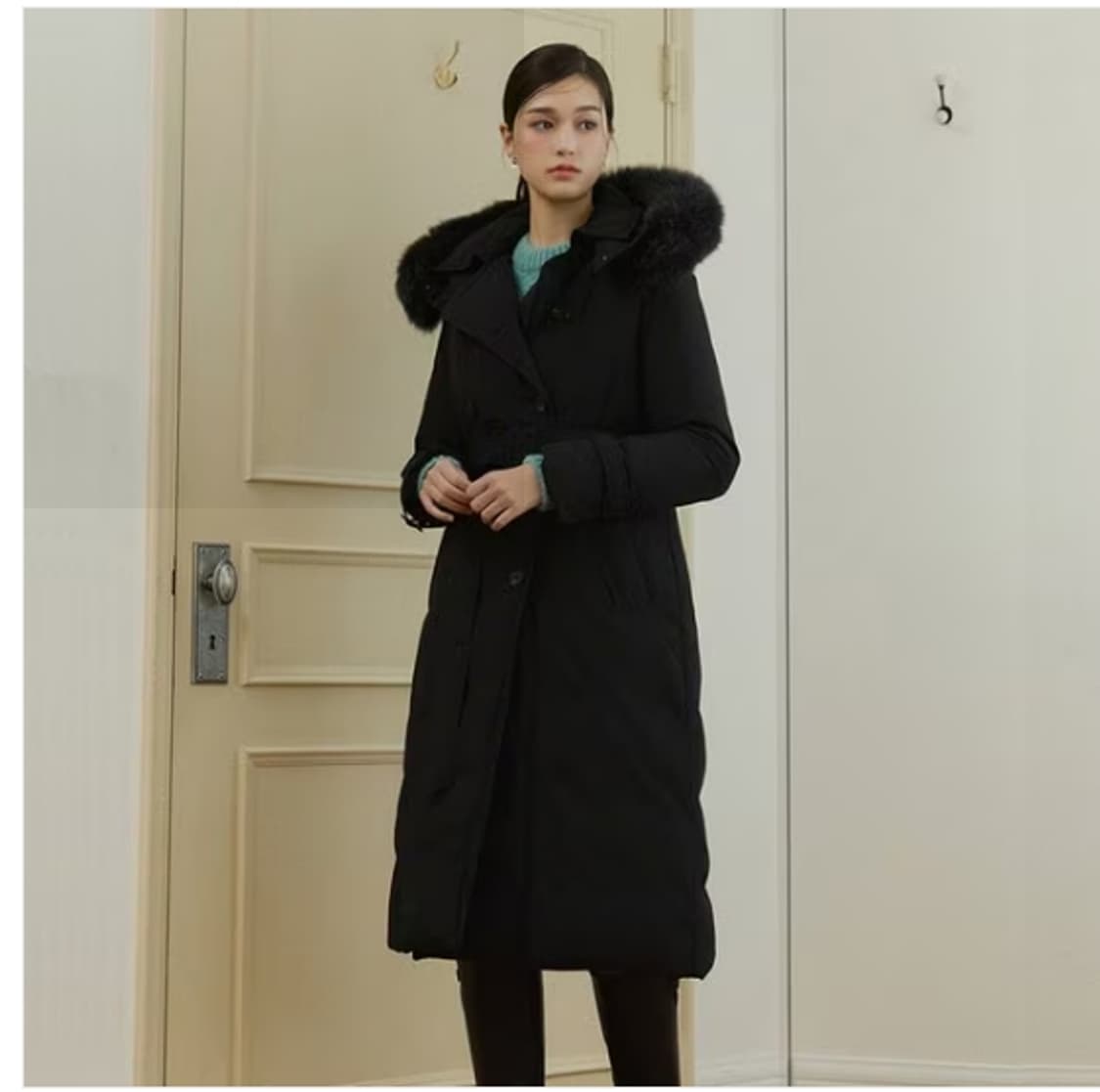 잇미샤 폭스퍼 트리밍 롱 구스다운 패딩 상품이미지2