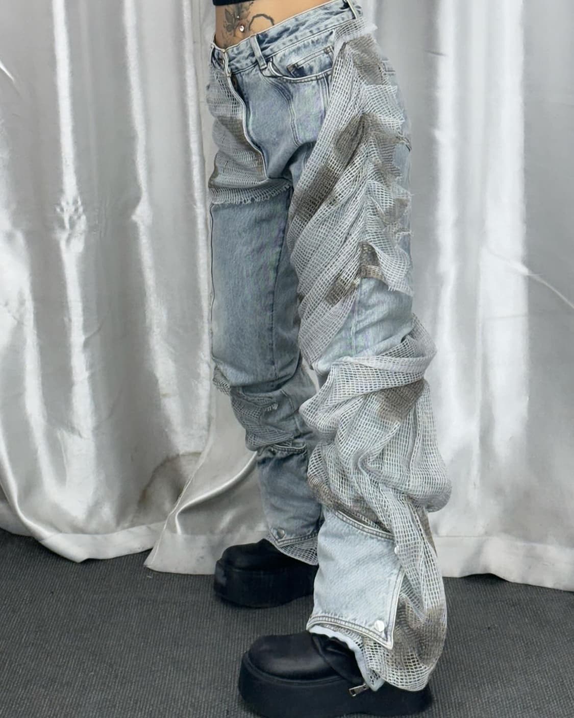 lace details denim pants 상품이미지3