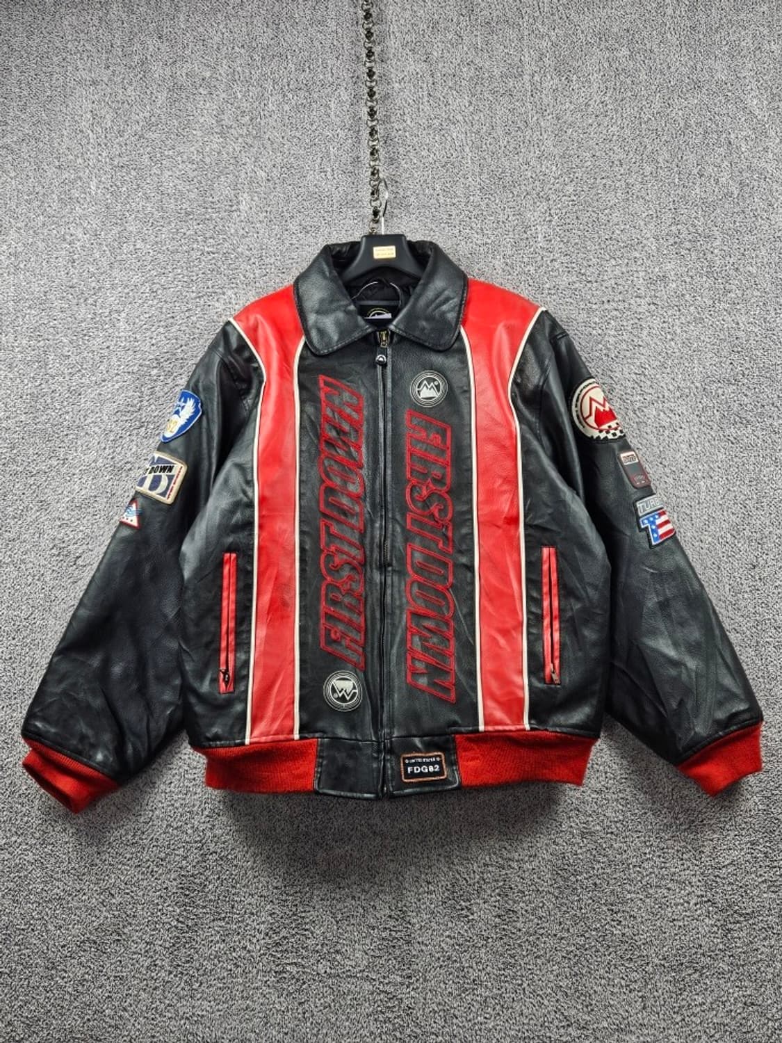 퍼스트 다운 레드트림 레이싱 기어 터보 풀 가죽자켓 (L) / 11107 상품이미지2