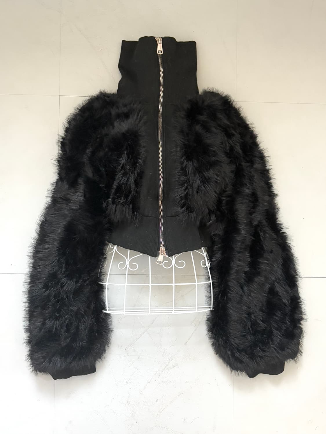 • Black Fake Per Two-Way Jacket  상품이미지1