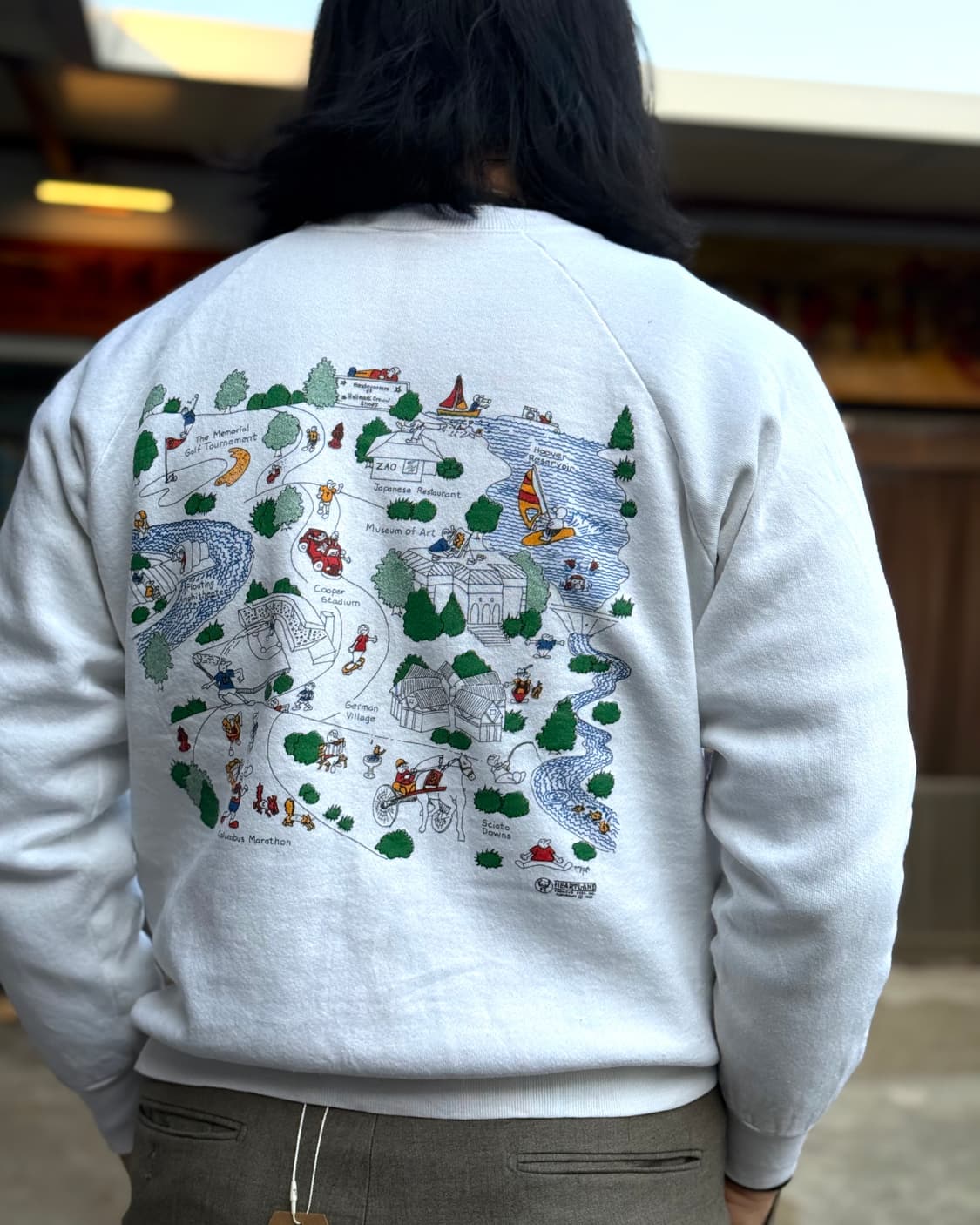 90's 프룻오브더룸 콜럼버스 오하이오 스웻셔츠 L 상품이미지9