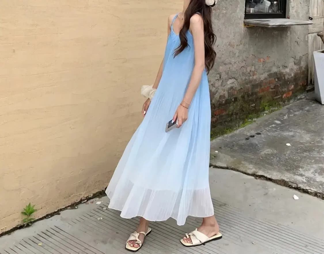 그라데이션 플리츠원피스 상품이미지6