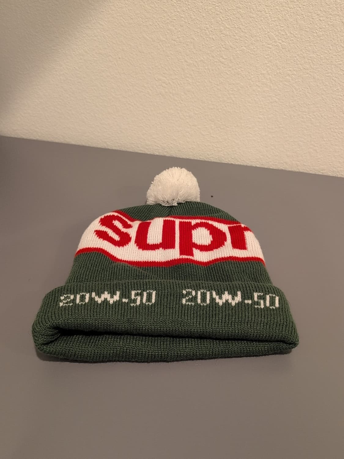 14FW 슈프림 20W50 폼폼 비니 그린 상품이미지1