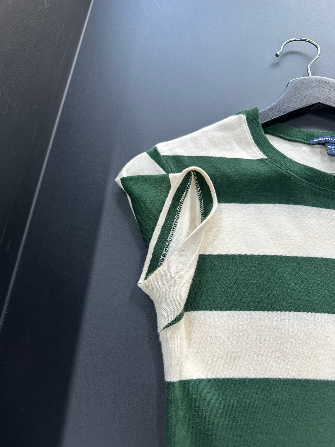 폴로랄프로렌 포니 스트라이프 반팔티 아이보리그린 상품이미지6