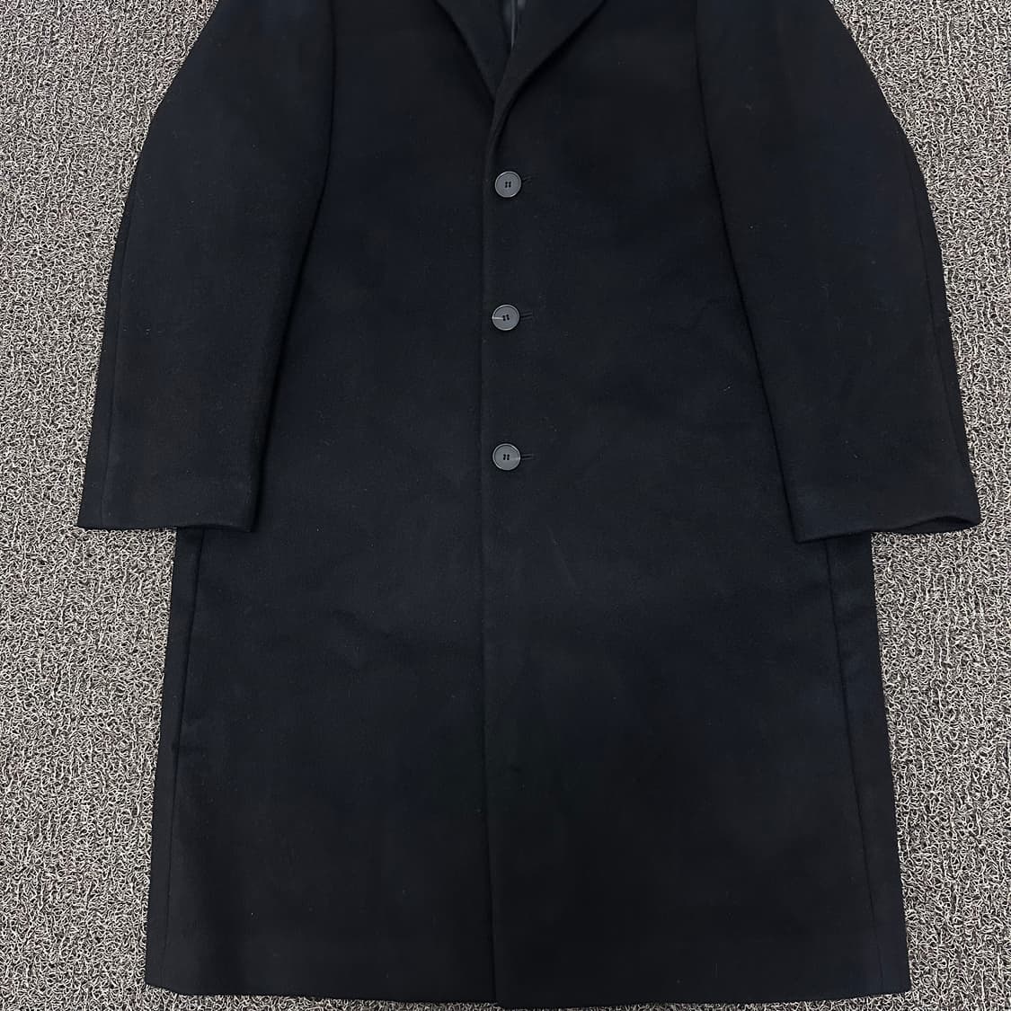 인사일런스 남성 싱글 울 캐시미어 롱코트 블랙 M 상품이미지4