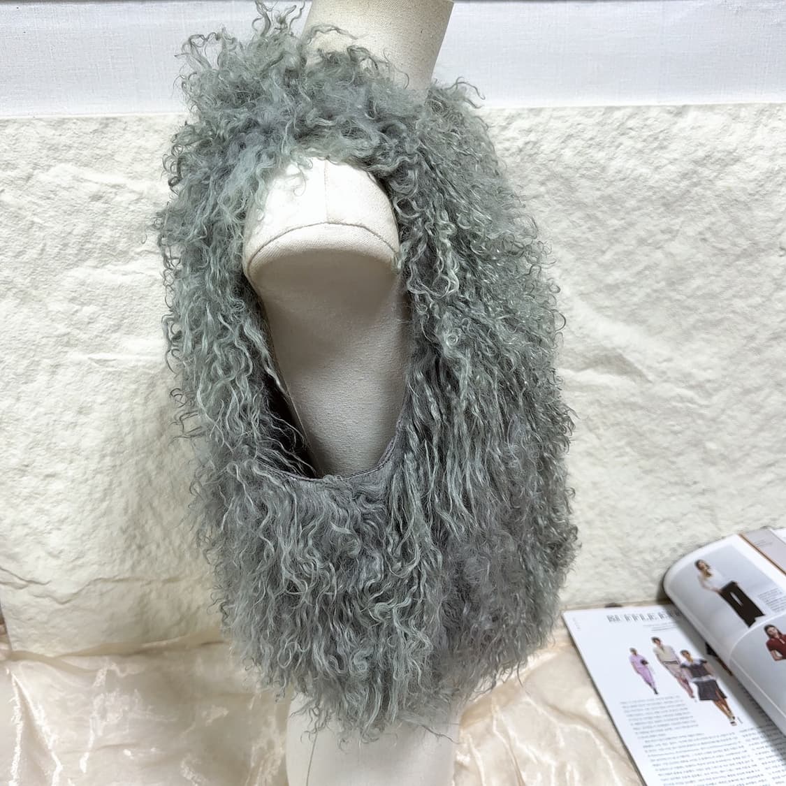 빈티지 그린 그레이 토스카나 양털 조끼 베스트 상품이미지3