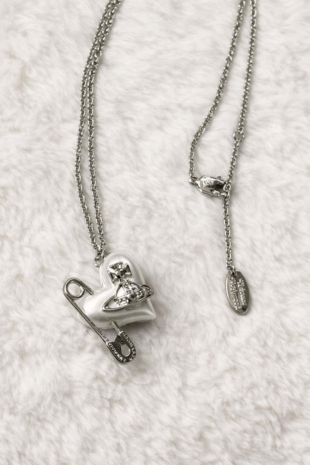 비비안웨스트우드 목걸이 오리에타 옷핀 클립 펄 하트목걸이 빈티지 상품이미지1