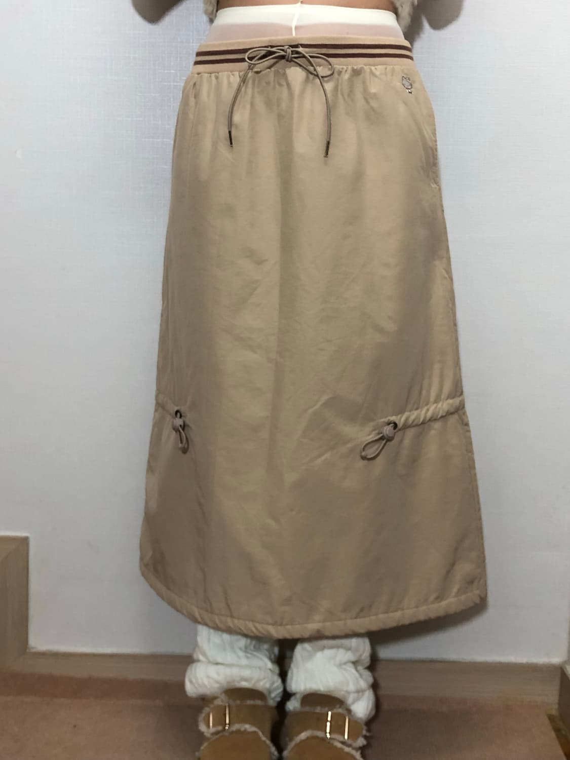빈티지 헬로키티 베이지 롱 스커트 상품이미지1