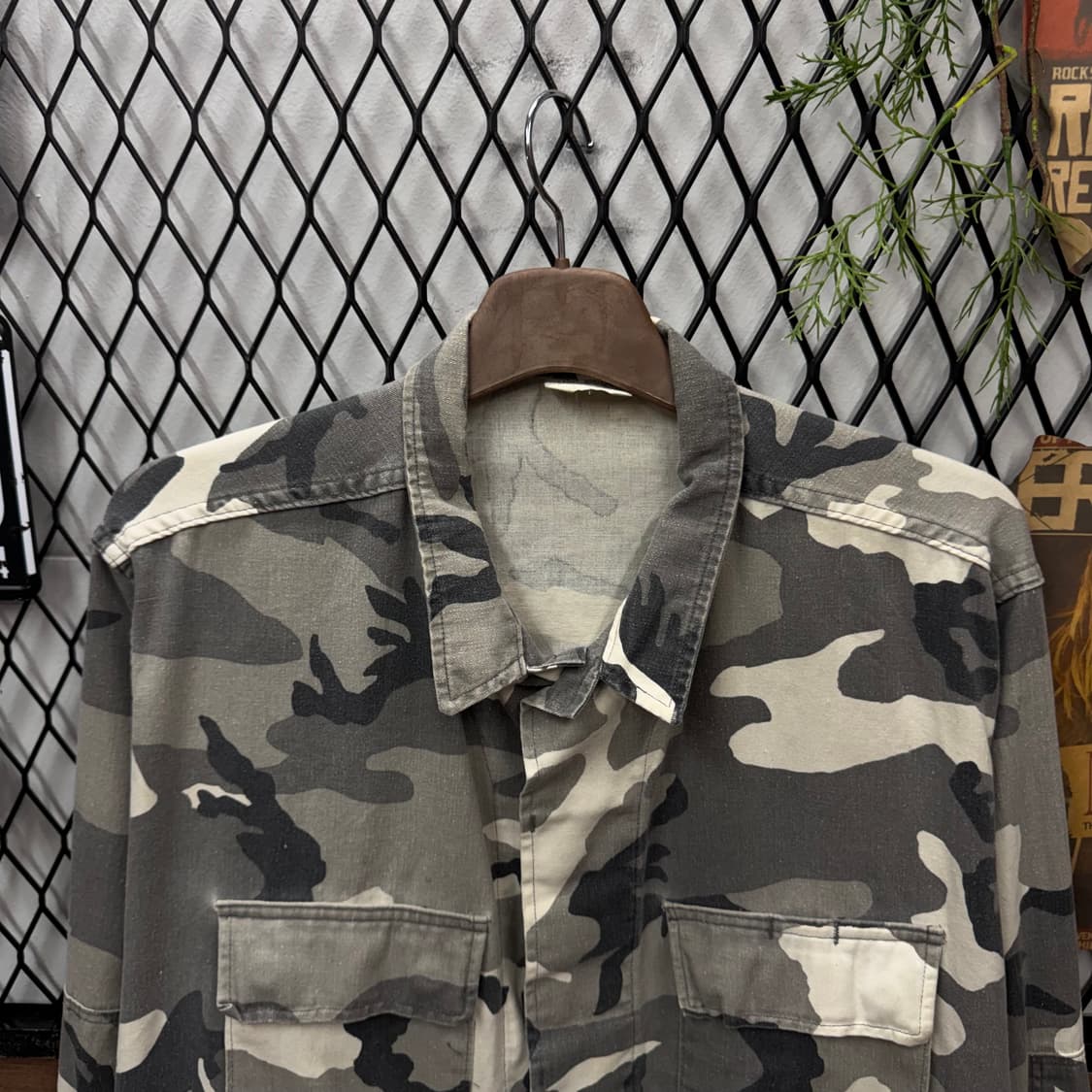 USA VINTAGE 밀리터리 BDU 자켓 카모 패턴 화이트 그레이 상품이미지3