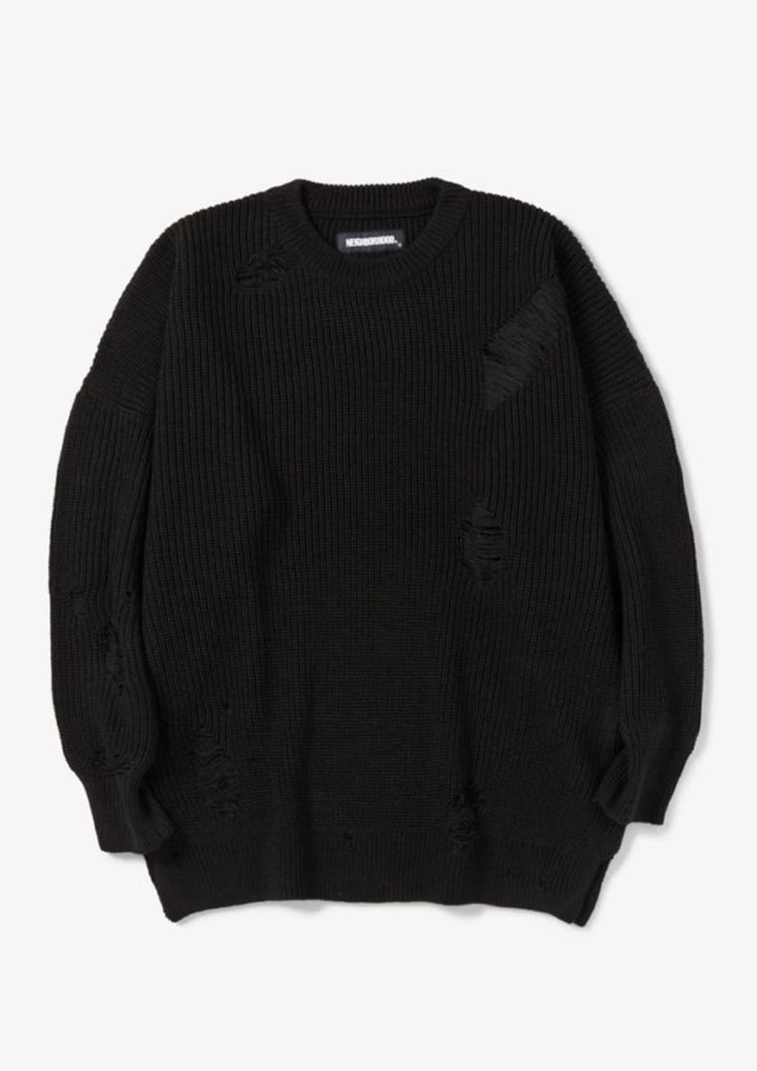 (L) 네이버후드 20AW 세비지 크루넥 니트 블랙 상품이미지1