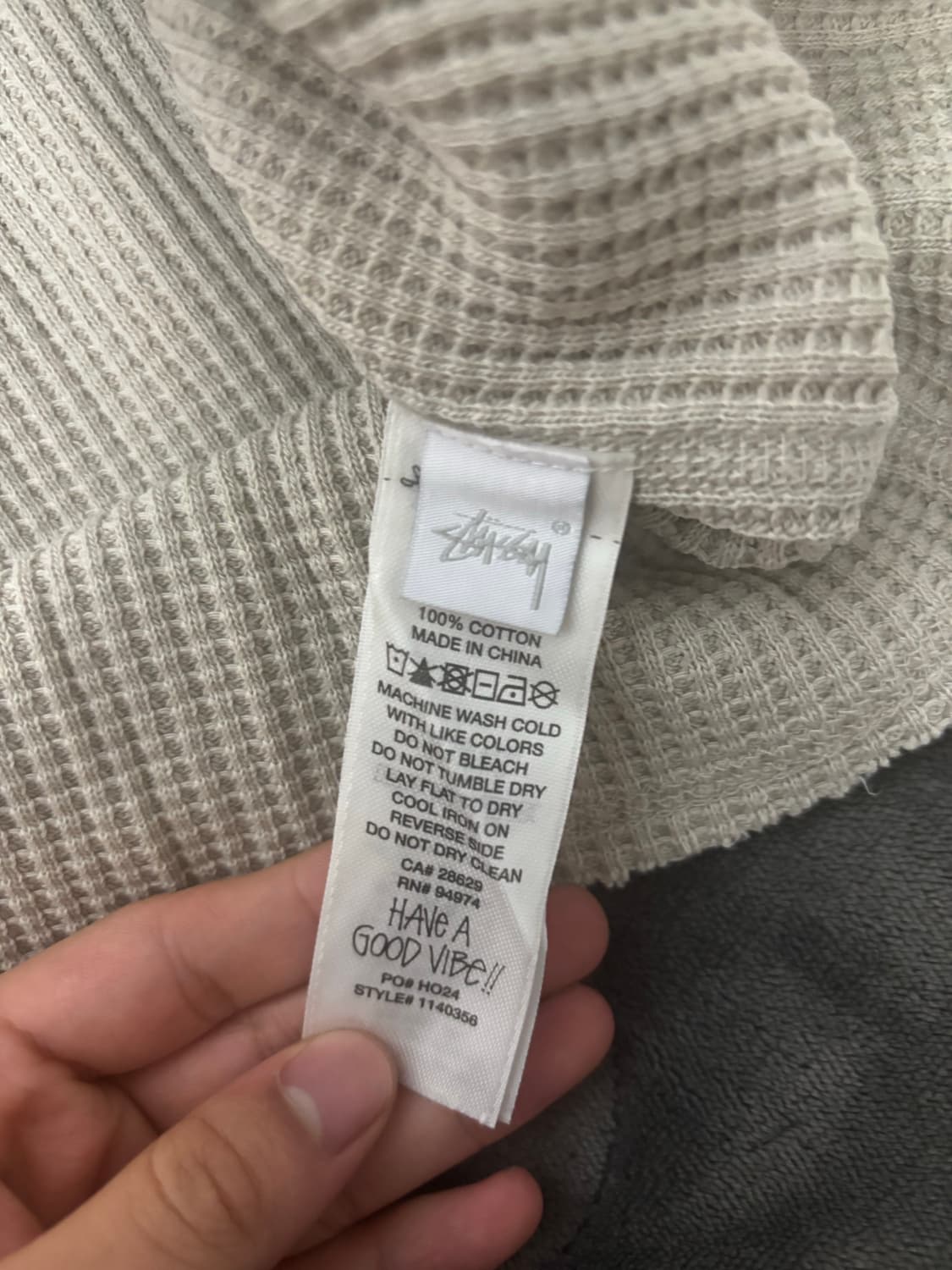 스투시 래글런 써멀 롱슬리브 크루 본 L사이즈 상품이미지5