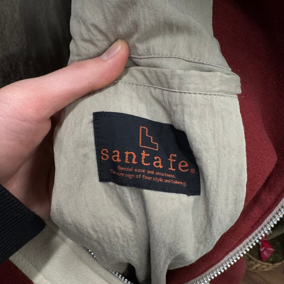 90s JPN VINTAGE 집업 바시티 자켓 크림 버건디 상품이미지8