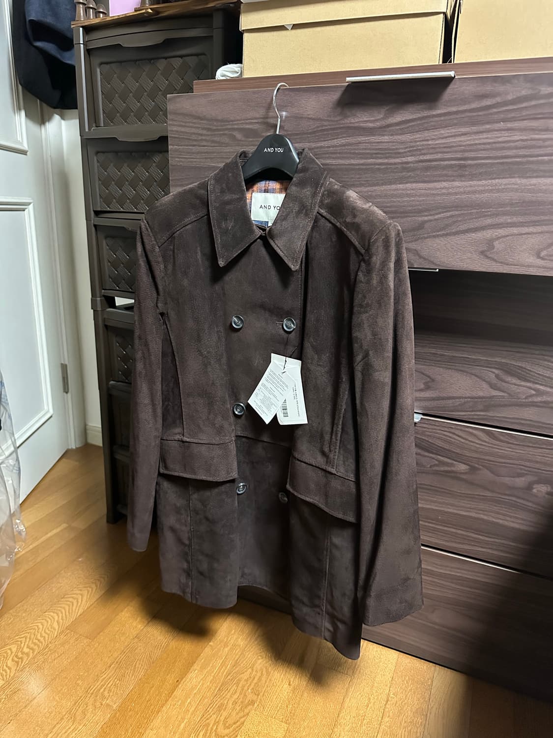 (새상품)AND YOU의 마우어 더블 스웨이드 자켓 초콜렛 상품이미지4