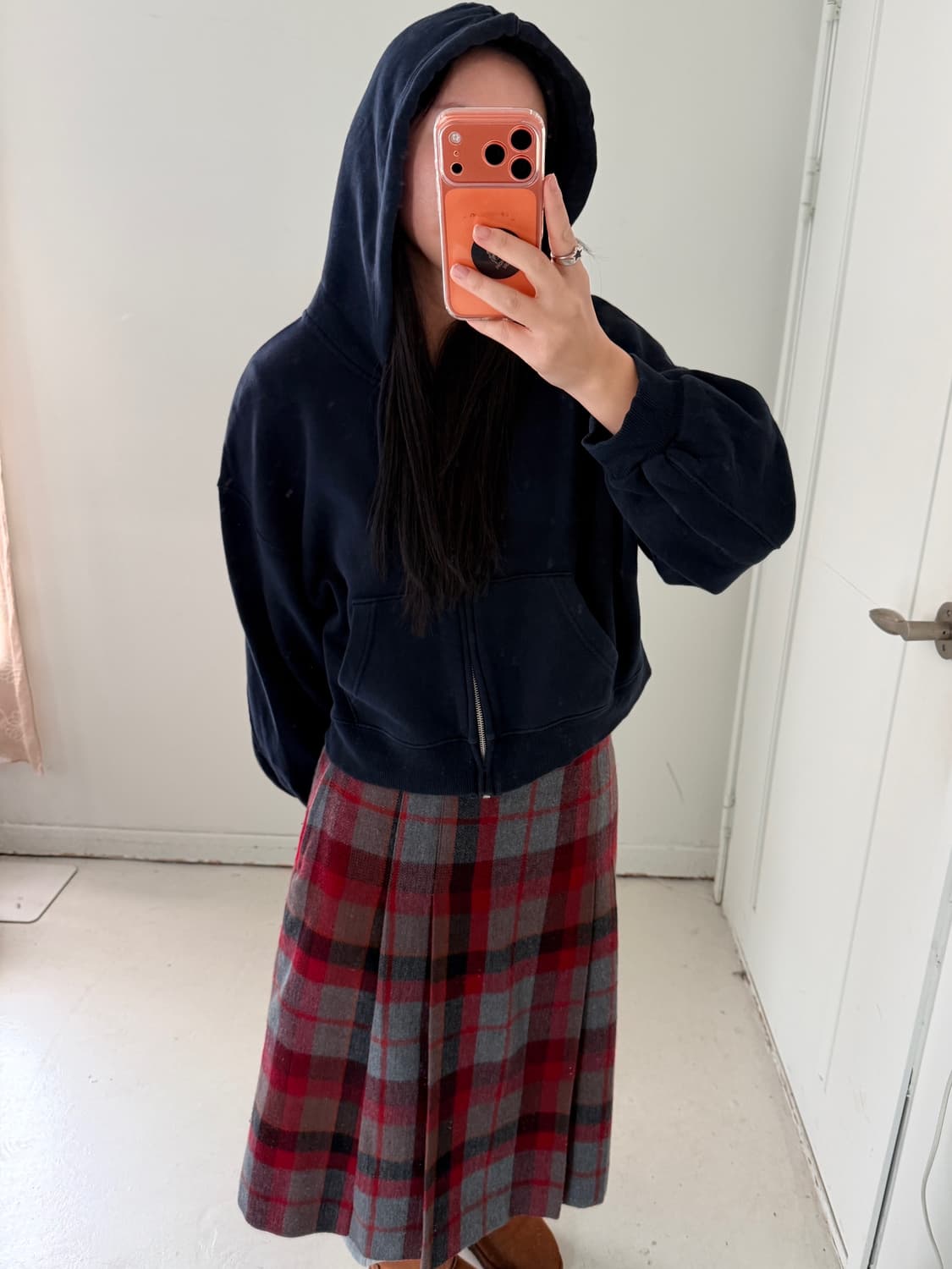 일본빈티지 모던 네이비 후드집업  상품이미지4