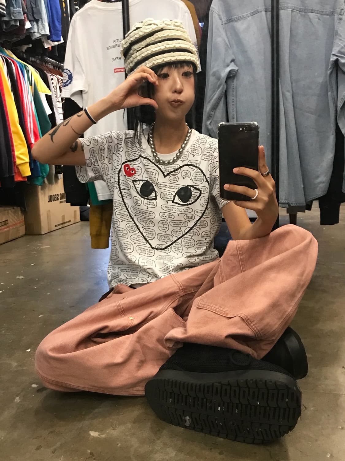 ❤️꼼데가르송 더블하트 !!! 반팔 티셔츠 ❤️ 상품이미지7