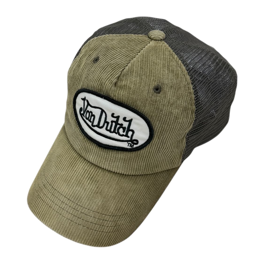 본더치 빈티지 Y2K 코듀로이 메쉬 트러커 볼캡 모자 카키 상품이미지2