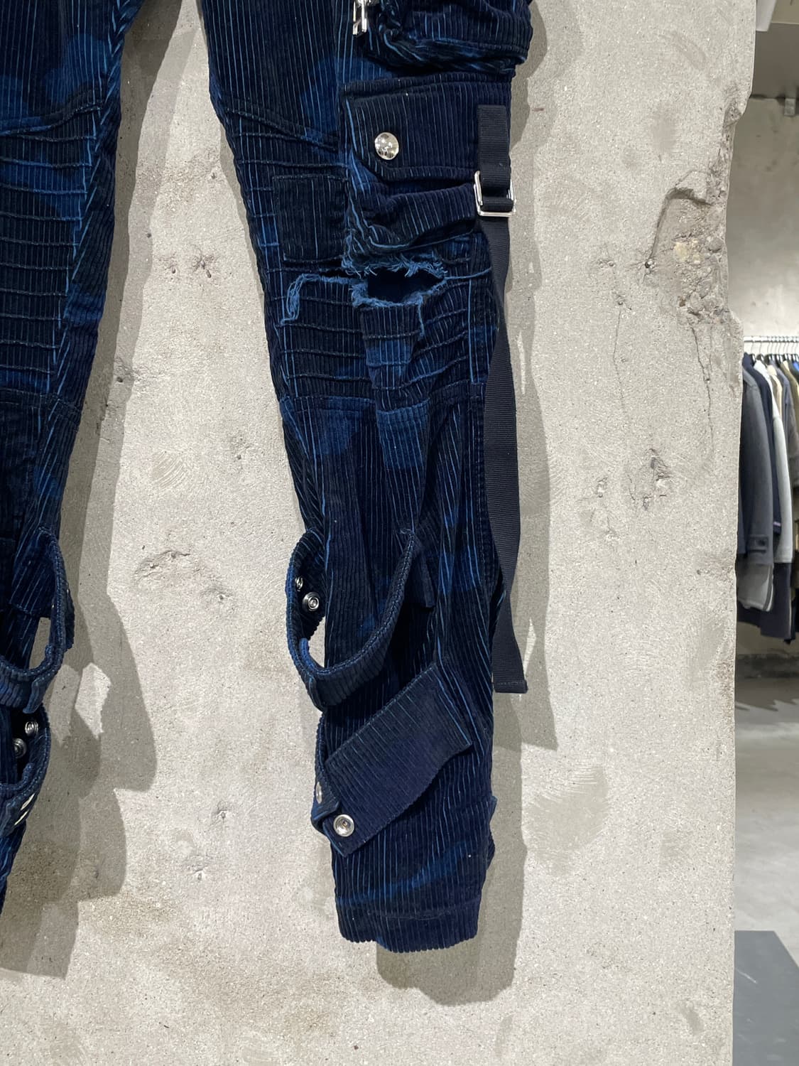 페이스 커넥션 네이비 블루 유틸리티 코듀로이 카모 카고 팬츠 상품이미지5