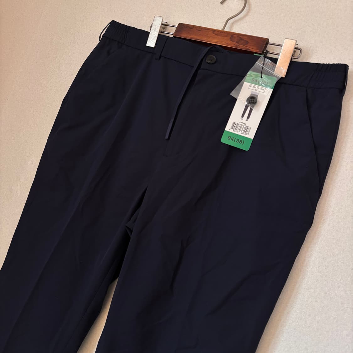 새제품 38 케네스콜 팬츠 바지 SS 네이비 스판 테이퍼드  상품이미지6