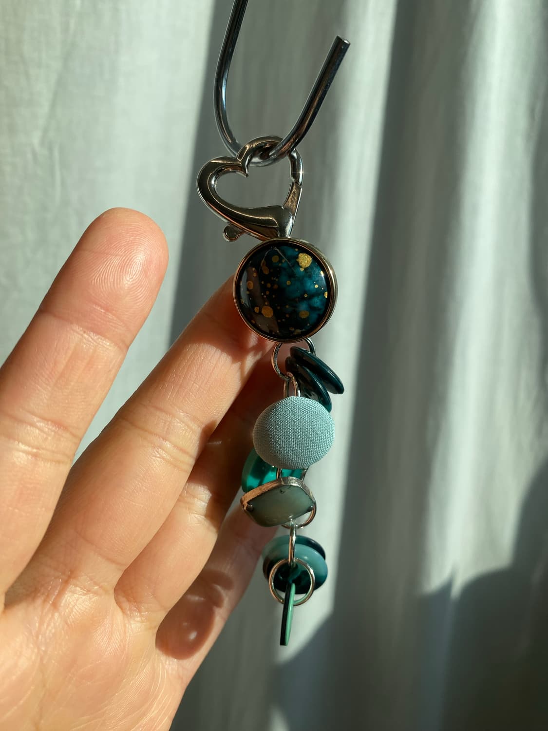 vintage button keyring_blue 상품이미지1