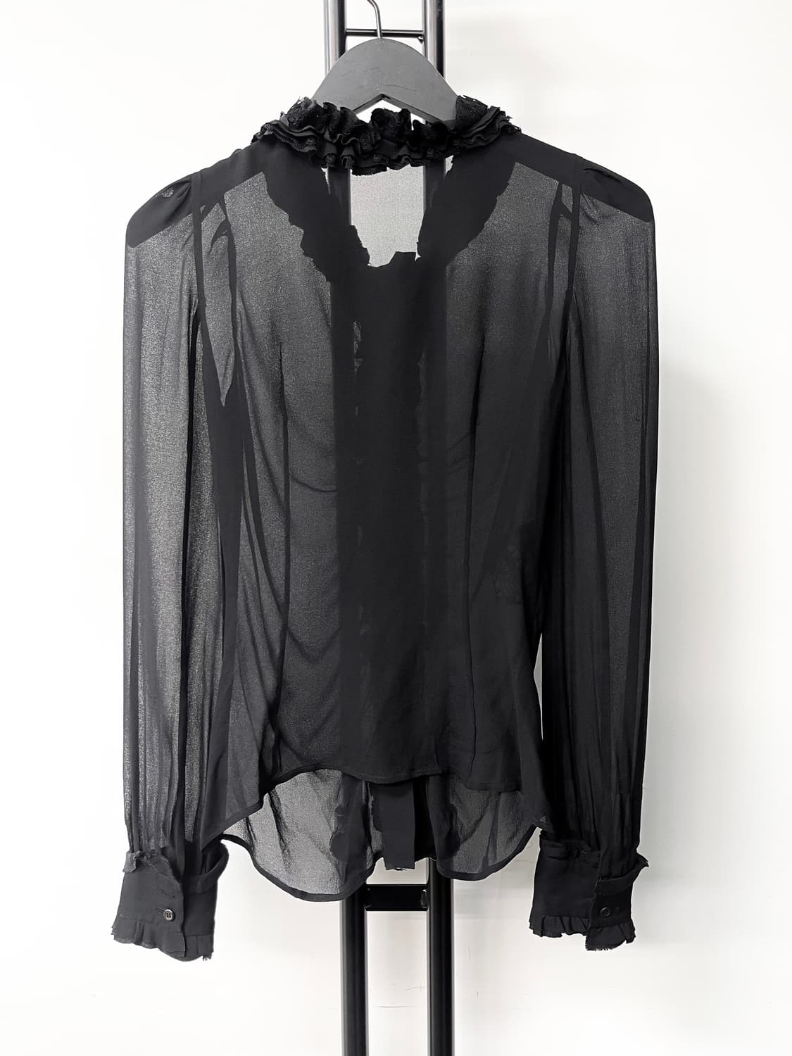 프라다 시스루 러플 블라우스 상품이미지3