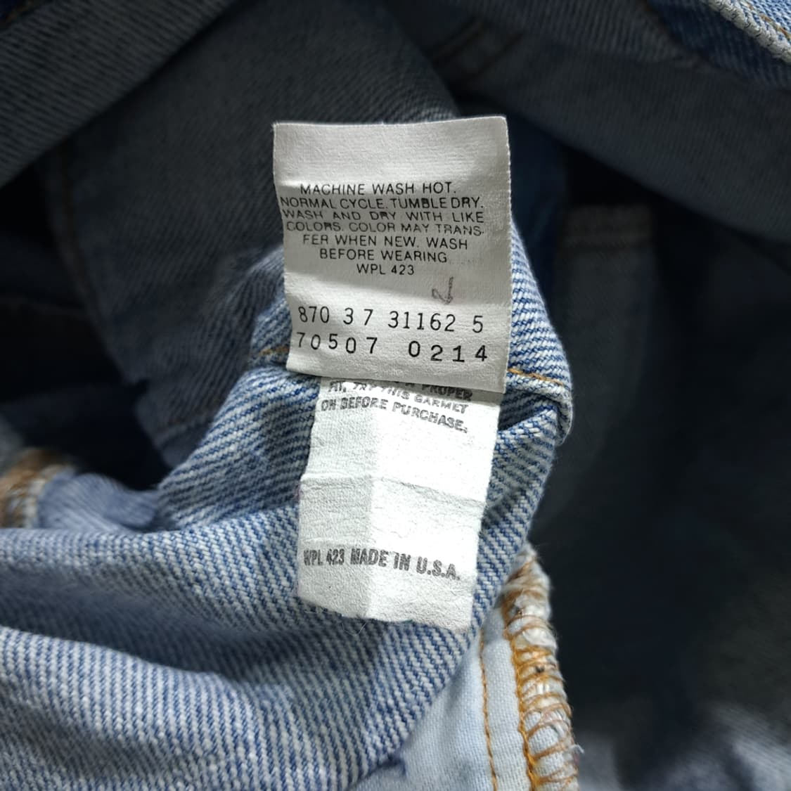 CL946 L 리바이스 90s 미국산 70507 레드탭 데님 자켓 상품이미지6