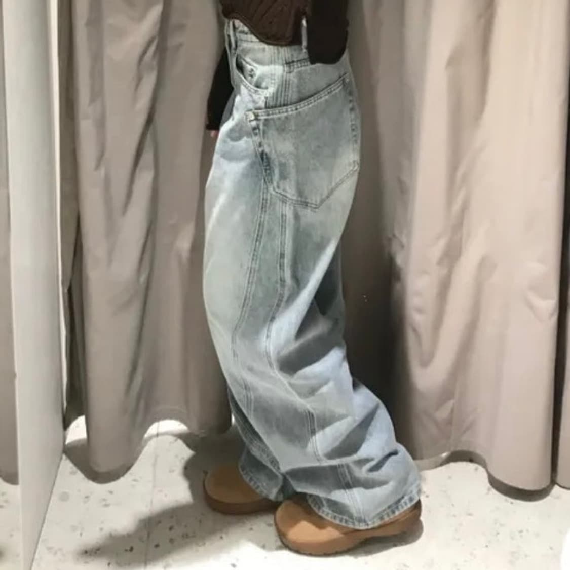 사이드 포켓 데님 와이드 팬츠 상품이미지2