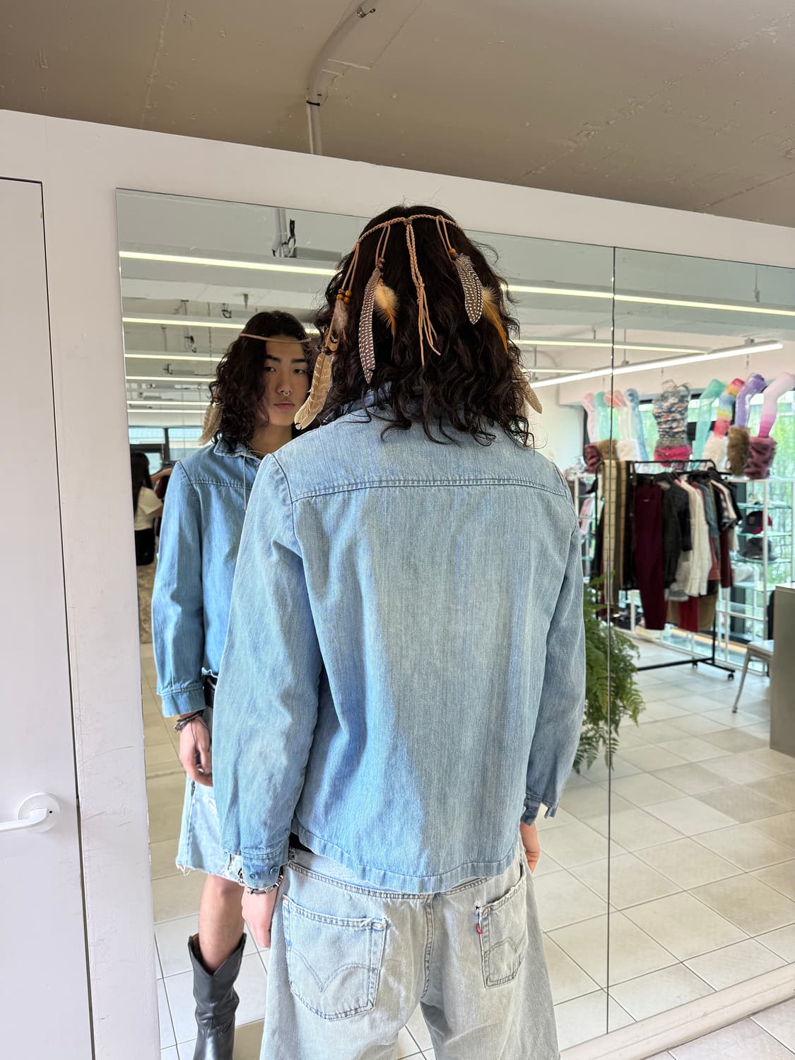 denim lace up pullover 상품이미지4